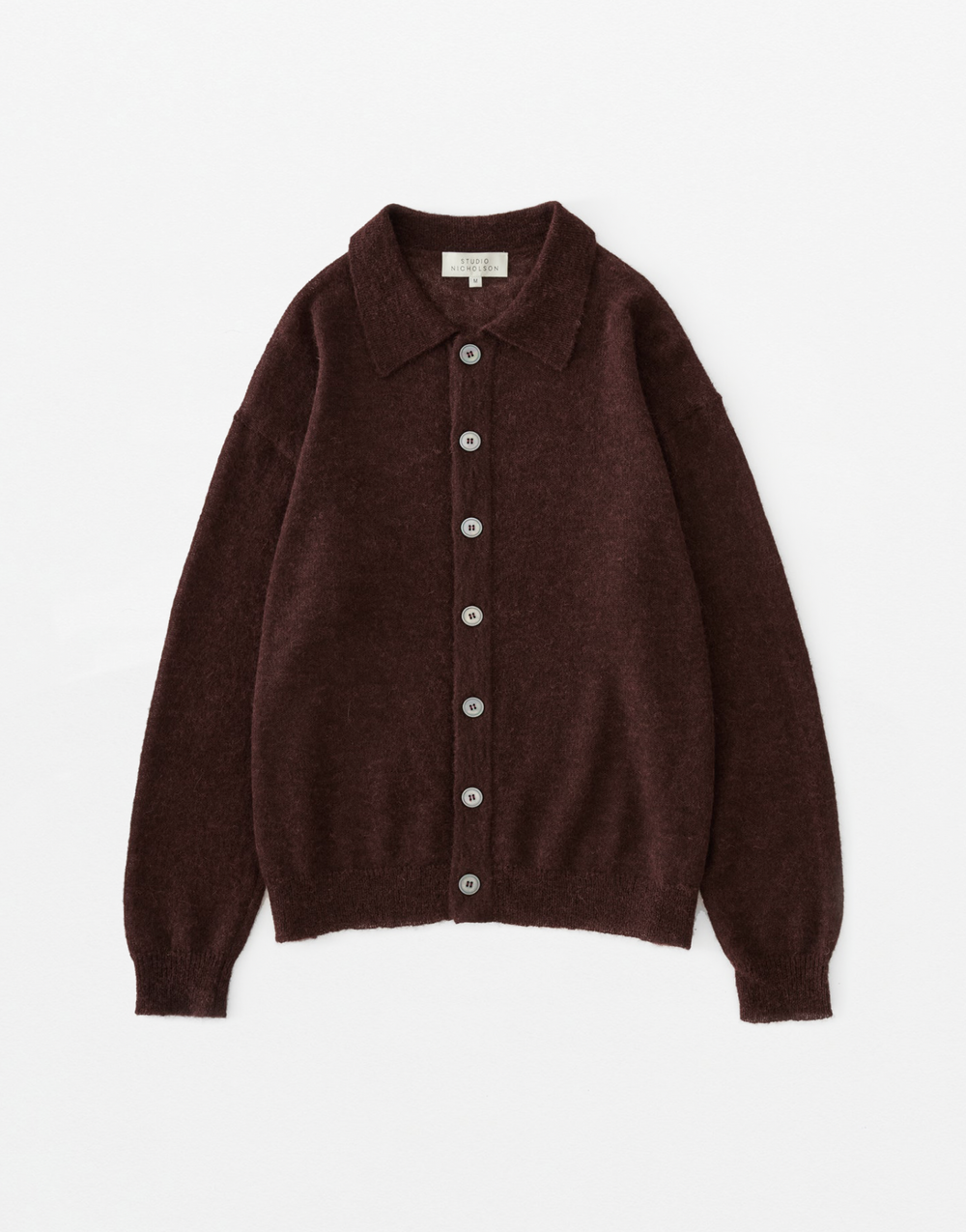 Studio Nicholson - HAMTO POLO COLLAR CARDIGAN (MULBERRY) — EQUIPMENT